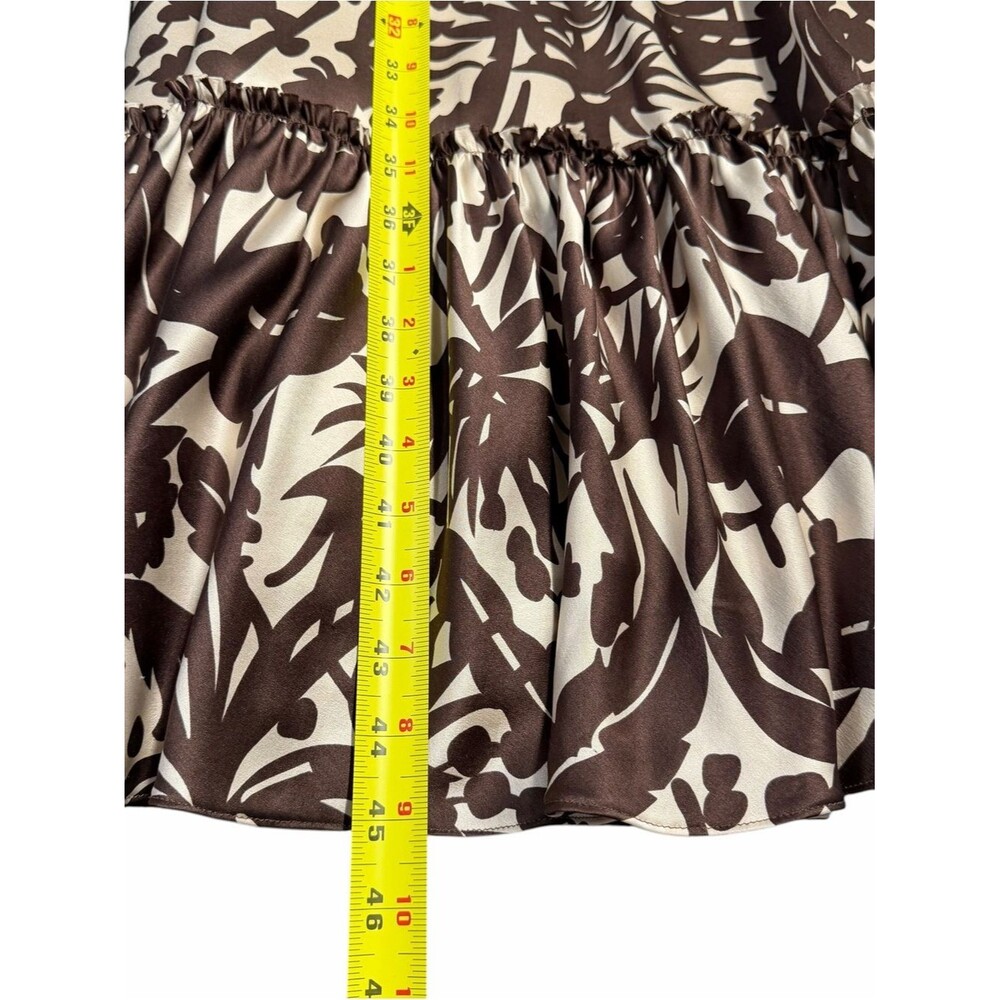 BCBG Max Azria Y2K Cottage Silk Floral Midi Dress Sz 12 Empire Waist Tiered Boho - Picture 7 of 10